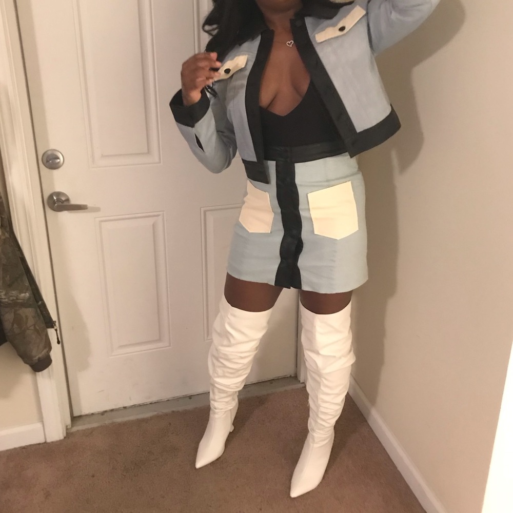 Denim skirt set (black top not included)